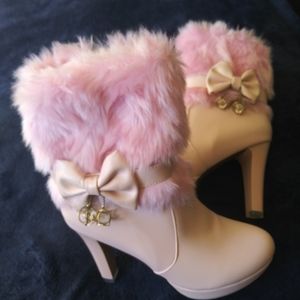 Pink Fuzzy Boots